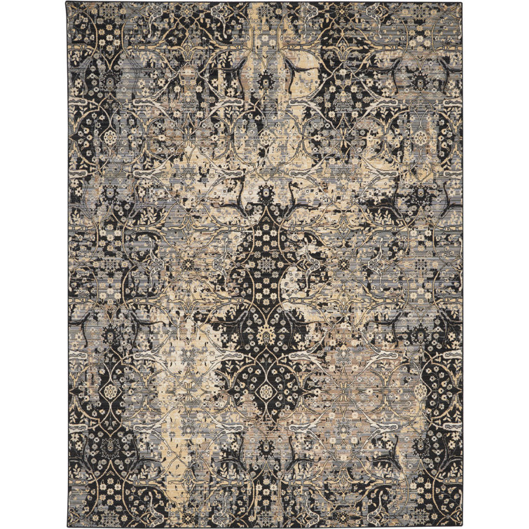 Darya Home Machine Woven Power Loomed Black Rug Wayfair